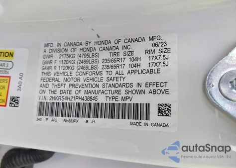 2023 Honda Cr-V Lx Awd из США, поврежденный, VIN 2HKRS4H21PH438845